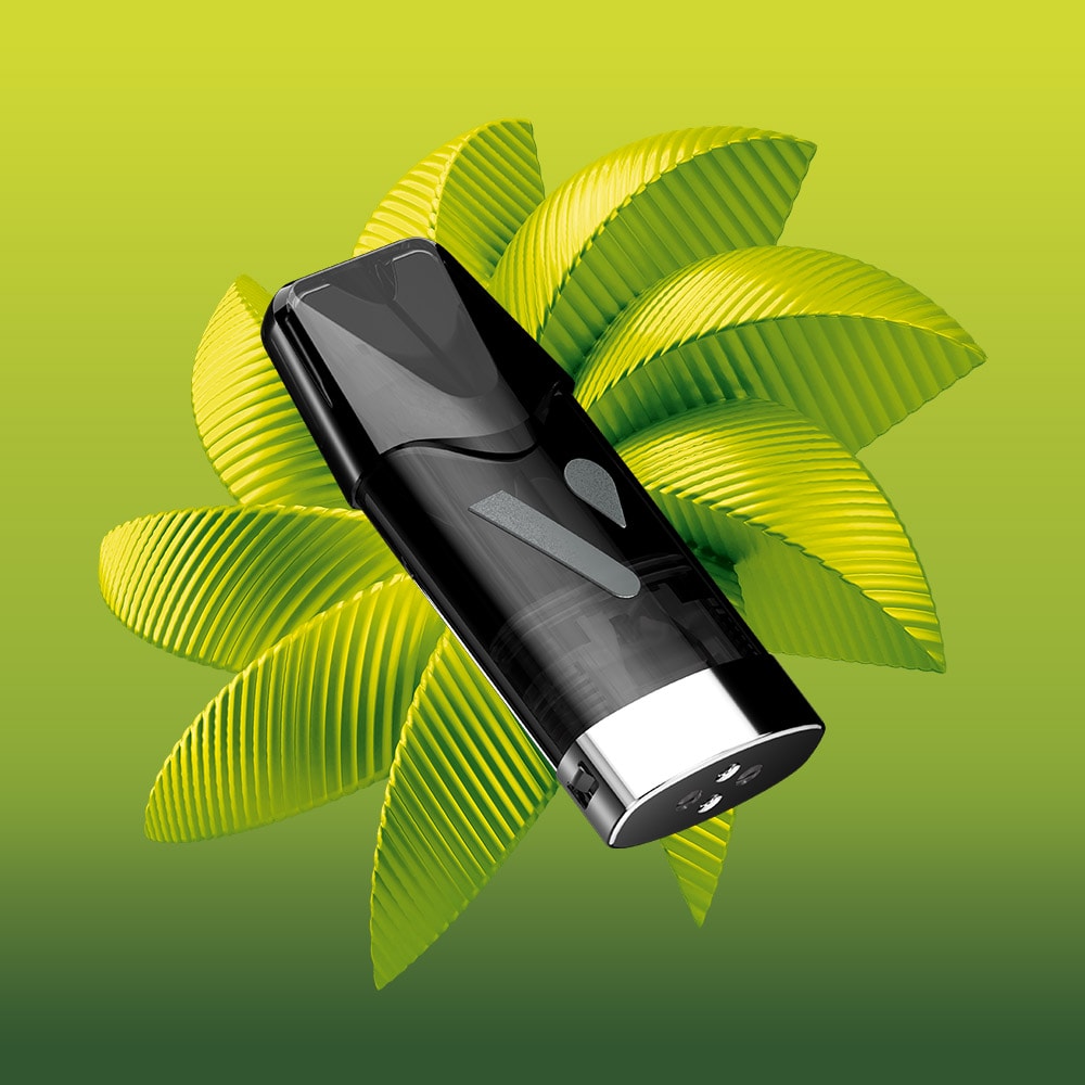 Vuse Intense Pod on a Green Origami