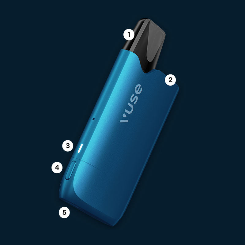 Blue Reload Box with 'Vuse' branding and numbers